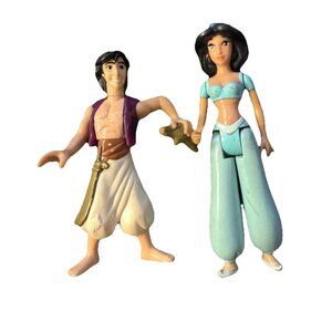 2 Vintage Mattel Disney Aladdin Movie 1992 JASMINE Action Figures Toy 5"